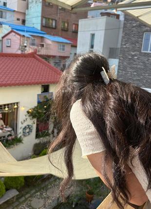 Краб для волос бабочка заколка крабик