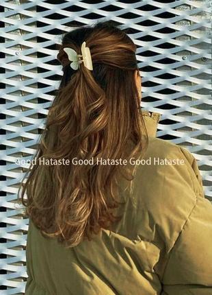 Краб для волос бабочка заколка крабик