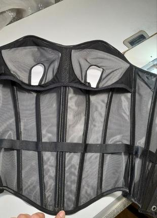 Черный прозрачный корсет с пуш-ап(можно снимать). элегантный корсет4 фото