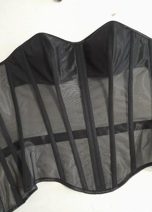 Черный прозрачный корсет с пуш-ап(можно снимать). элегантный корсет3 фото