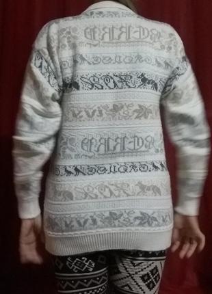 Пуловер джемпер свитер кофта женская с воротником орнамент soft wear англия  уценка2 фото