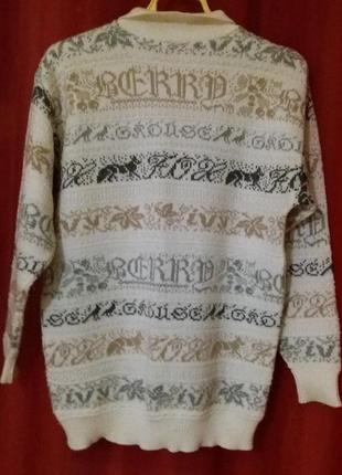 Пуловер джемпер свитер кофта женская с воротником орнамент soft wear англия  уценка3 фото