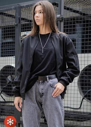 Женский бомбер without softshell black