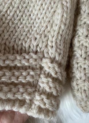 Гарний теплий вінтажний в'язаний светр великої в'язки джемпер шерсть від monsoon9 фото