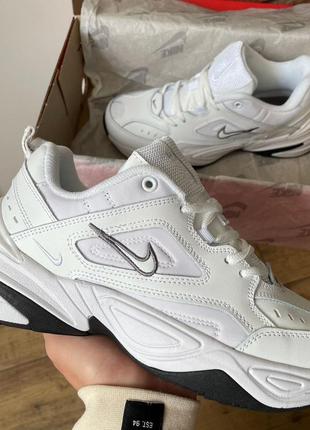 Женские кроссовки nike m2k tekno "essential white black"#найк