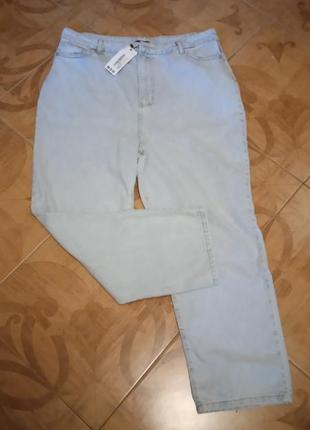 Натуральные хлопковые плотные джинсы boohoo высокая посадка.2 фото