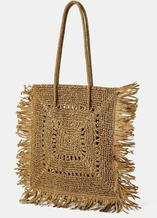 Zara сумка соломенная, из рафии