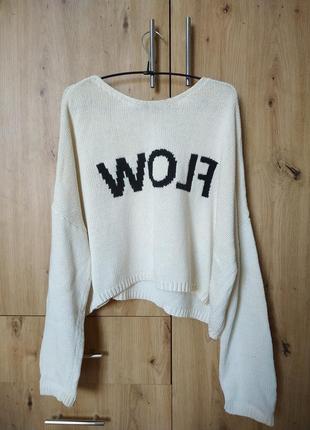 Вязаный кроп свитер