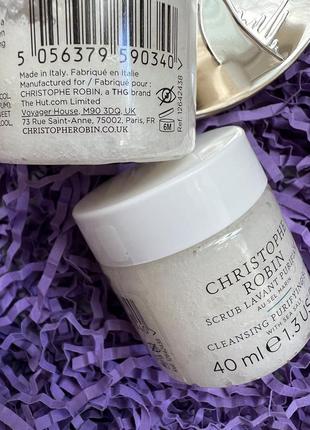 Очисний скраб-пілінг для шкіри голови christophe robin cleansing purifying scrub with sea salt, 40 ml