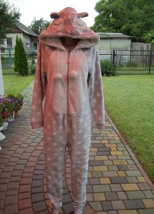 ( 44 р ) женская флисовая пижама кигуруми теплая толстая б /у