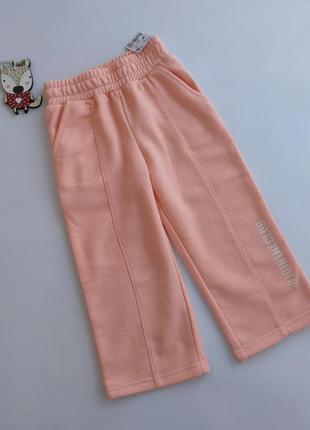 Персикові спортивні штани на флісі з начосом kiabi 3, 4, 5, 6, 8 років, 98, 104, 110, 116, 128 см2 фото