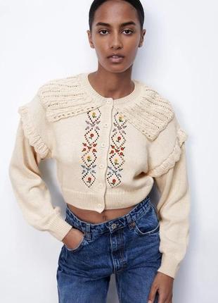 Zara ,вишитий кардиган