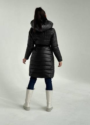 Довге жіноче тепле стьогане пальто anm-5-2664 фото