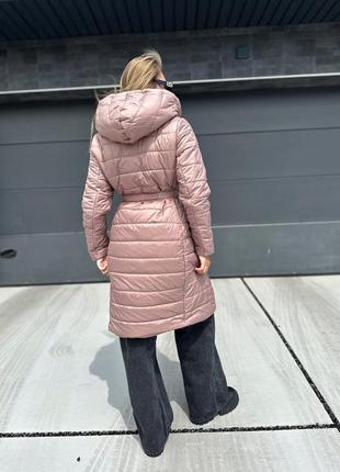 Довге жіноче тепле стьогане пальто anm-5-2669 фото