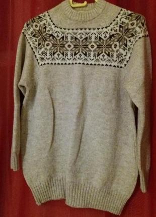 Свитер пуловер джемпер женский чистая шерсть бежевый кофта 46 размер англия7 фото