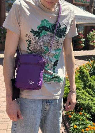 Барсетка arcteryx фіолетова сумка через плечо жіноча / чоловіча5 фото