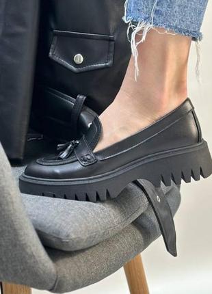 Екслюзивні туфлі лофери з натуральної італійської шкіри та замші жіночі5 фото