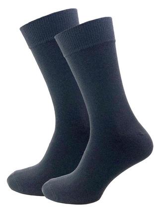 Классические мужские носки casual 39-47 черные высокие демисезонные носочки хб