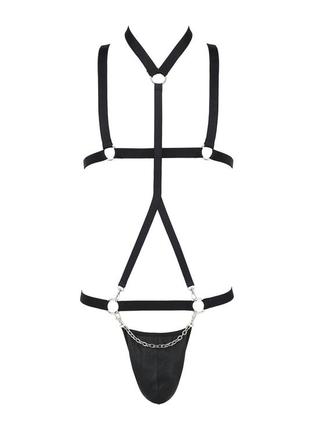 Комплект для мужчин плавки портупея трусы стринги стринги чокер металл фурнитура1 фото