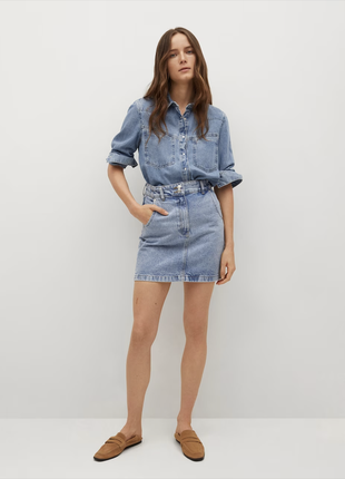 Юбка джинсовая мини деним 100% котон / хлопок