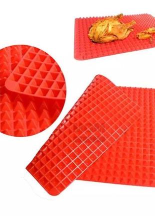 Унікальний силіконовий килимок для випічки ultra pyramid baking mat з антипригарним покриттям червоний8 фото