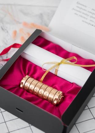 Подарунок на весілля оригінальний із секретом "криптекс" золотий cherry gold