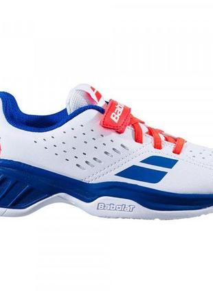 Кроссовки babolat pulsion all court kid white/dazzling blue белый, голубой 32 (32s20518/1044)1 фото