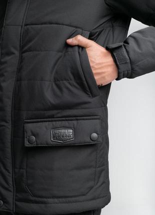 Демисезонная водоотталкивающая куртка intruder черная9 фото