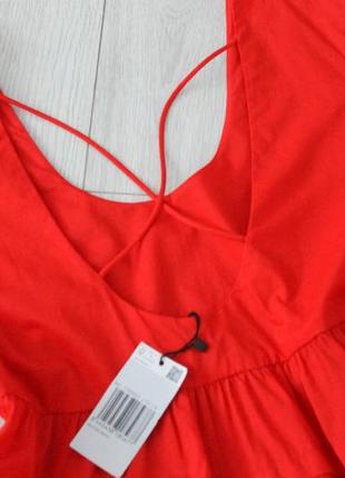Красное, котоновое платье mango8 фото