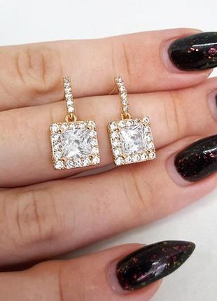 Позолоченные серьги-гвоздики, сережки, позолота