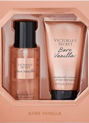 Подарочный набор victoria’s secret bare vanilla body care mini mist & lotion duo2 фото