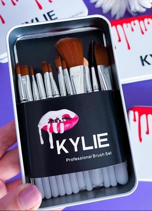 Набор профессиональный кисти для макияжа kylie jenner make-up brush set 12 шт