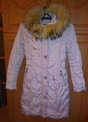 Зимняя курточка пуховик до колен 48