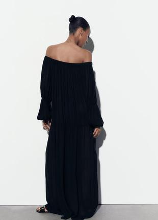 Zara длинное вискоза платье, и5 фото