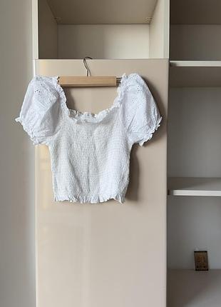 Шикарный топ рюши ажурный в стиле maje sandro zara