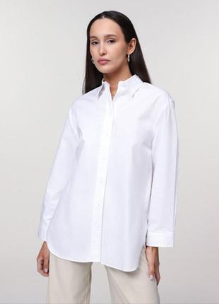 Белая лиоцеловая  рубашка zara