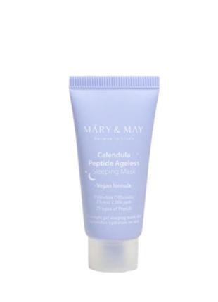 Ночная антивозрастная маска из лепестков календулы mary&amp;may calendula peptide ageless sleeping mask 30g