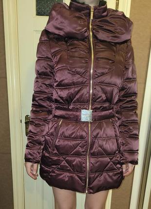 Куртка женская morgan, размер 40, натуральный мех воротника. тёплая