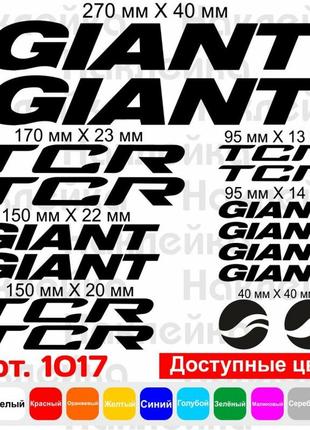 Виниловые наклейки на велосипед - набор giant tcr (16шт)