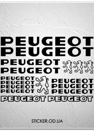 Набор наклеек на велосипед "peugeot", наклейки на раму.