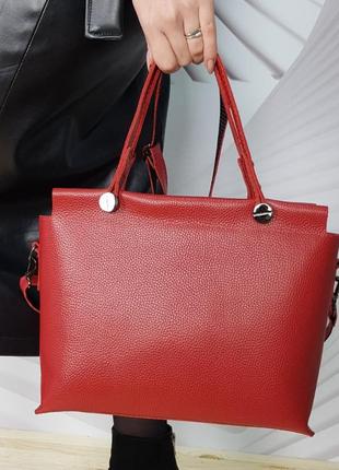 Черная женская сумка из натуральной кожи с ручками, молодежная кожаная деловая сумочка через плечо7 фото