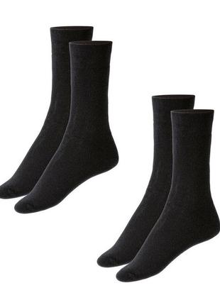 Комплект женских махровых носков из 2 пар, размер 35-38, цвет черный