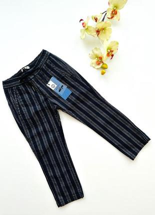 Штани брюки класичні street gang stg265 темно-сині в смужку джогери  24 (98см), 28 (122см)3 фото
