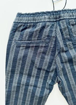 Штани брюки класичні street gang stg265 темно-сині в смужку джогери  24 (98см), 28 (122см)7 фото