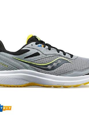 Светло-серые мужские беговые кроссовки saucony cohesion 16 (20781-15) (grey/yellow)