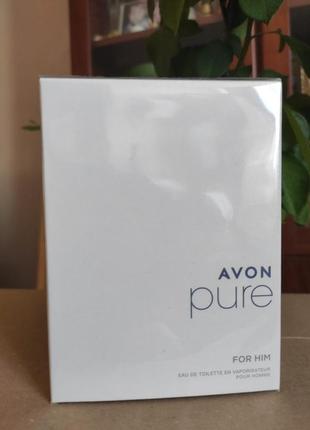 Туалетна вода чоловіча pure avon, 75 мл, нова