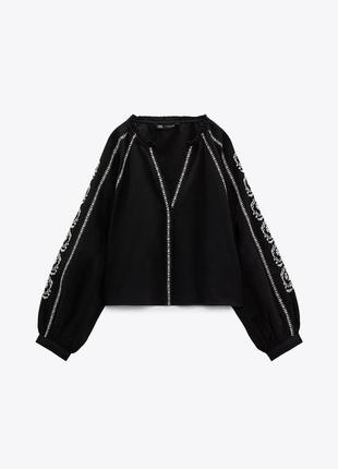 Zara блуза сорочка з вишивкою вишиванка , l