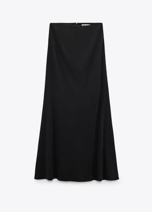 Zara длинная юбка, юбка в бельевом стиле4 фото