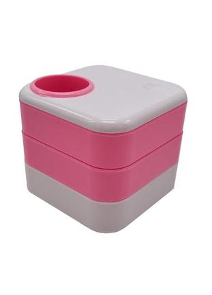 Стакан для ручок color-it 568 пластиковий 10х10х9 см (рожевий)