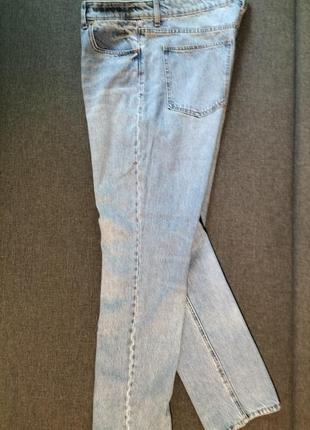 Стильные брендовые унисекс джинсы н&amp;м большой размер. прямой крой, высокая талия 46.